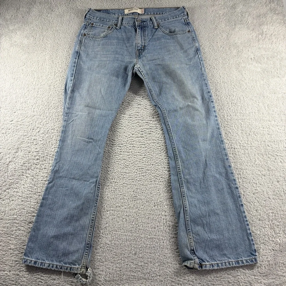 VINTAGE Bootcut Levi 527 Jeans Mens 32x30 (Fits 30x29) Light Wash Distress